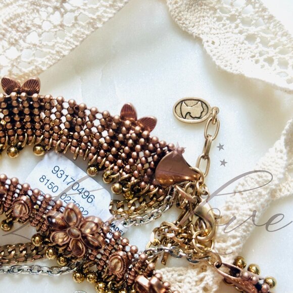 FREE PEOPLE x Ariana Ost Walsh Choker Necklace In Mixed Metal / Smoky Topaz NWT - Picture 6 of 6